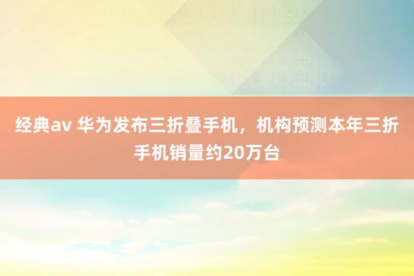 经典av 华为发布三折叠手机，机构预测本年三折手机销量约20万台