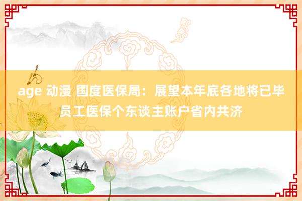 age 动漫 国度医保局：展望本年底各地将已毕员工医保个东谈主账户省内共济