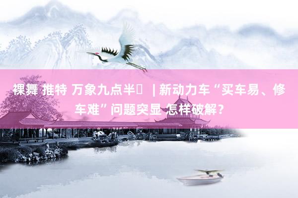 裸舞 推特 万象九点半㊾ | 新动力车“买车易、修车难”问题突显 怎样破解？