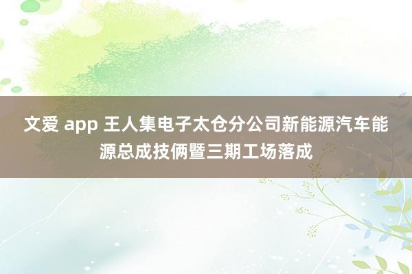 文爱 app 王人集电子太仓分公司新能源汽车能源总成技俩暨三期工场落成