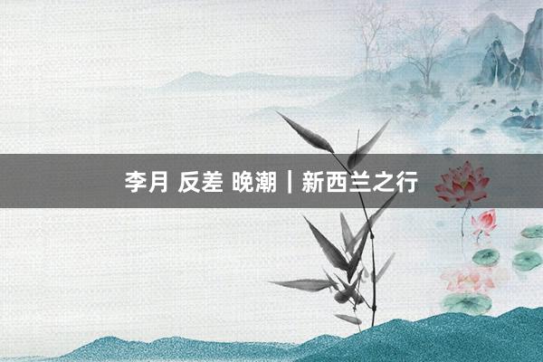 李月 反差 晚潮｜新西兰之行