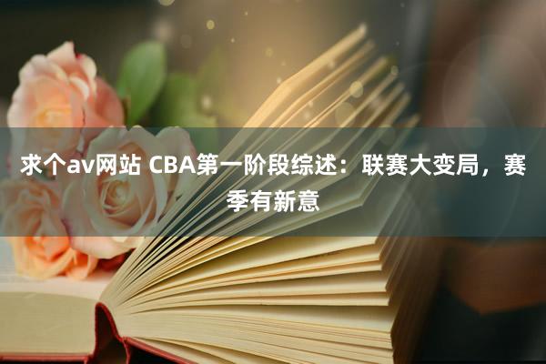 求个av网站 CBA第一阶段综述：联赛大变局，赛季有新意