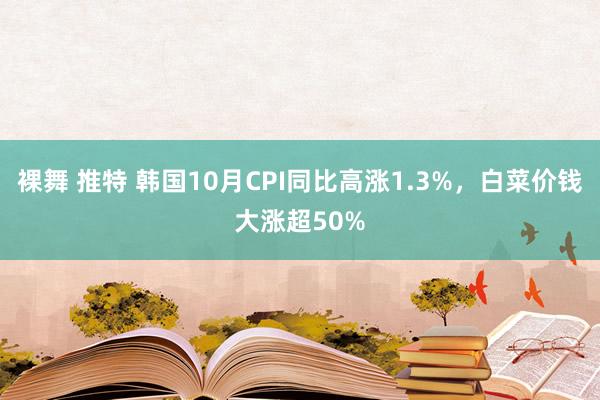 裸舞 推特 韩国10月CPI同比高涨1.3%，白菜价钱大涨超50%