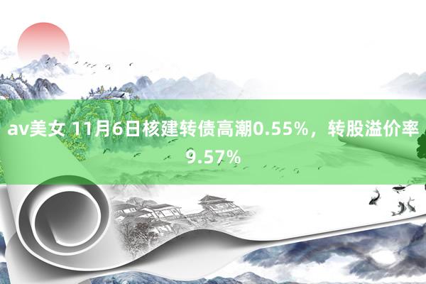 av美女 11月6日核建转债高潮0.55%，转股溢价率9.57%