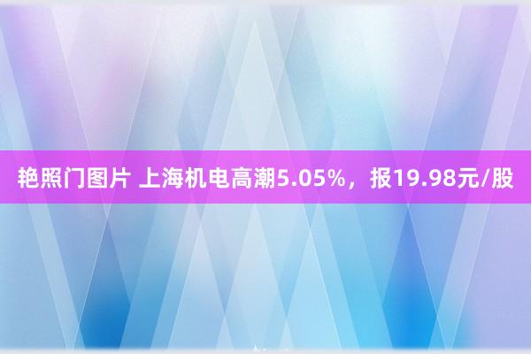 艳照门图片 上海机电高潮5.05%，报19.98元/股