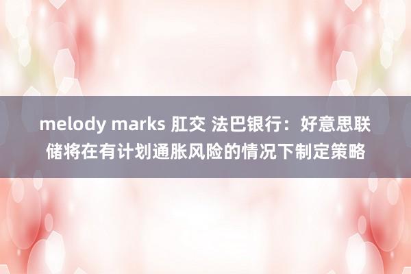 melody marks 肛交 法巴银行：好意思联储将在有计划通胀风险的情况下制定策略