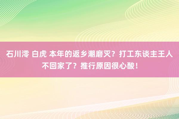 石川澪 白虎 本年的返乡潮磨灭？打工东谈主王人不回家了？推行原因很心酸！