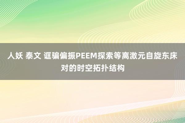 人妖 泰文 诓骗偏振PEEM探索等离激元自旋东床对的时空拓扑结构